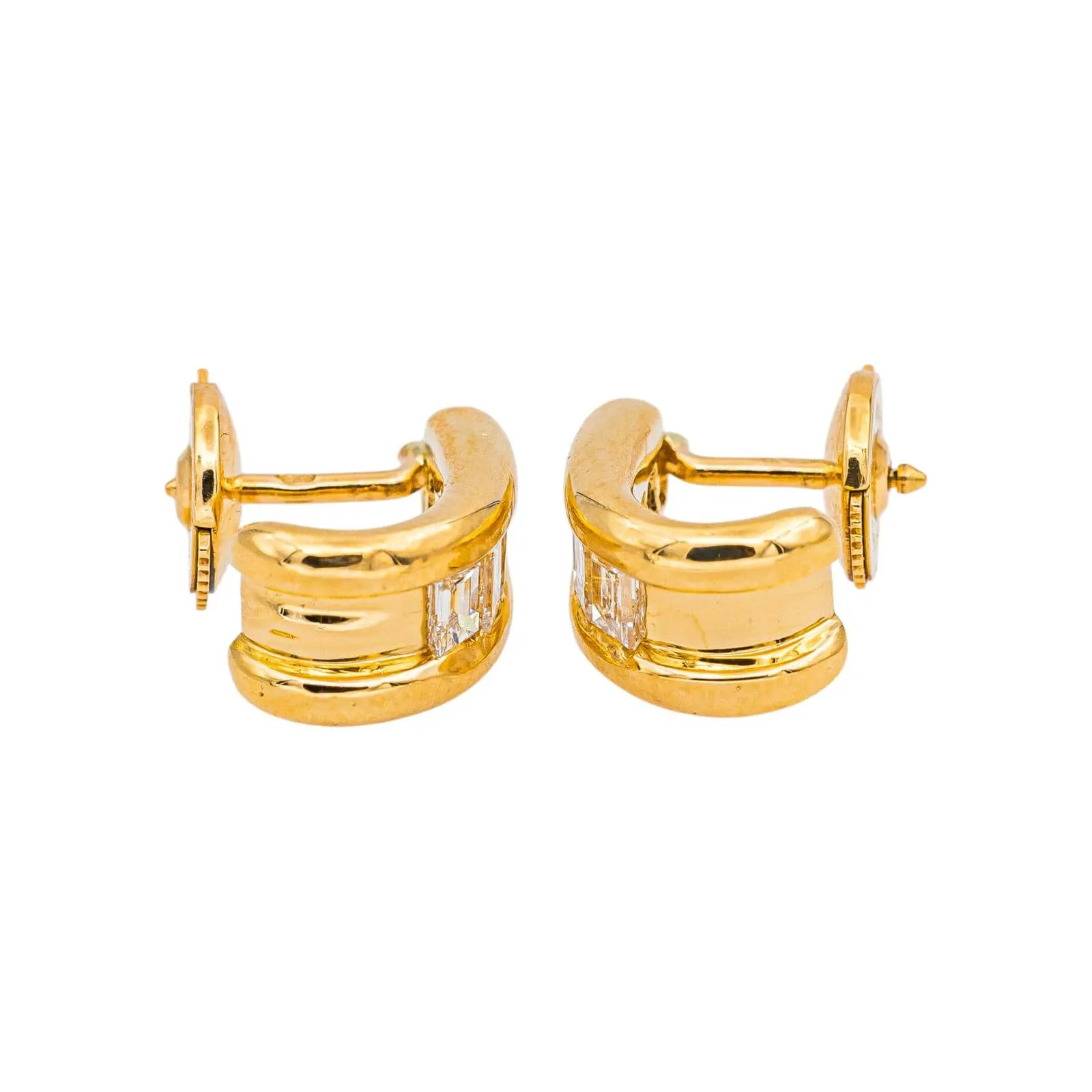 Boucles d'oreilles - Puces en or jaune diamants sold by 58 Facettes product image thumbnail 5