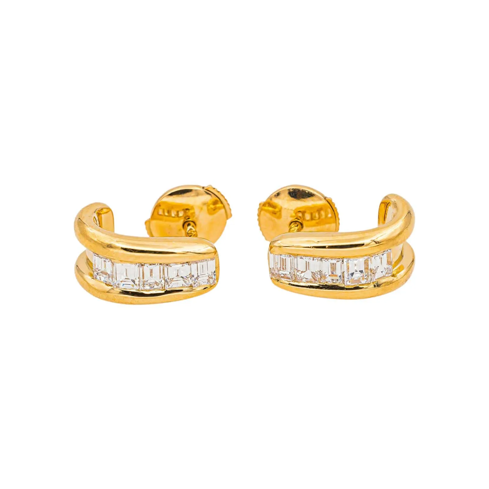 Boucles d'oreilles - Puces en or jaune diamants sold by 58 Facettes product image thumbnail 3