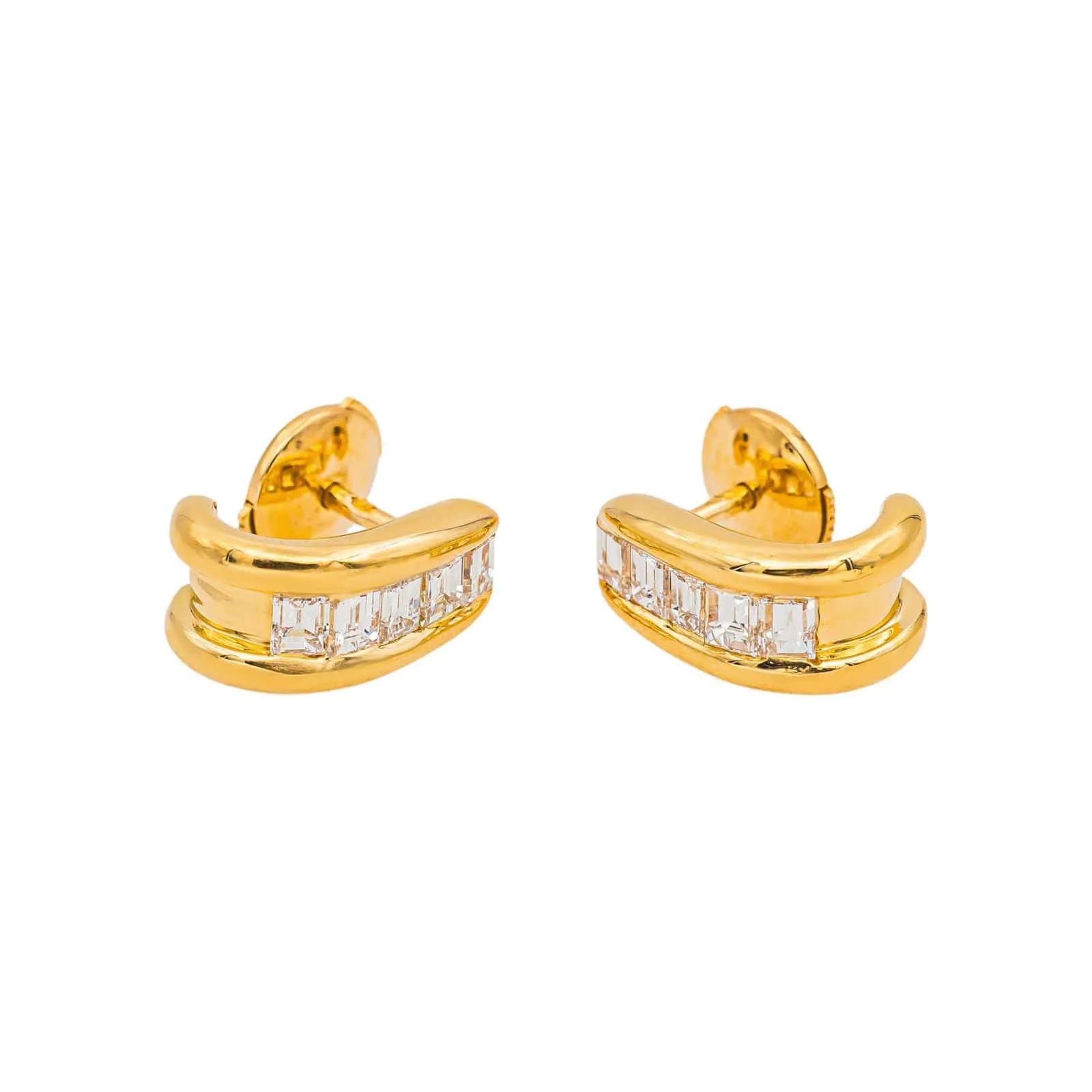 Boucles d'oreilles - Puces en or jaune diamants sold by 58 Facettes product image thumbnail 4