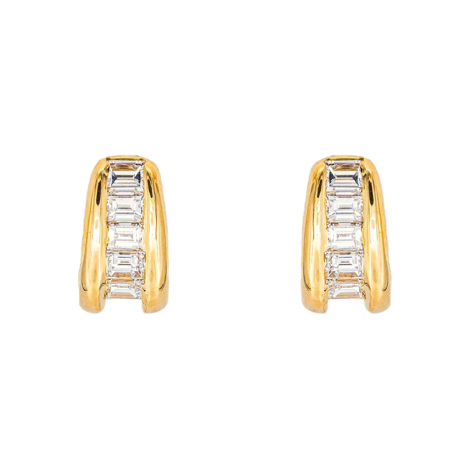 Boucles d'oreilles - Puces en or jaune diamants sold by 58 Facettes