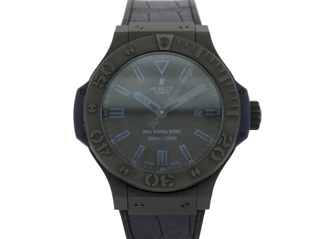 Hublot Big Bang King - Montre automatique en céramique noir/bleu made by 58 Facettes