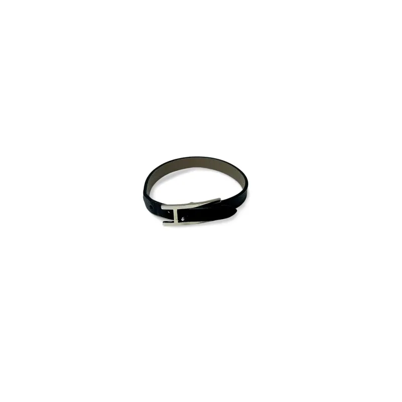 Hermès Behapi - Bracelet réversible en cuir noir made by 58 Facettes