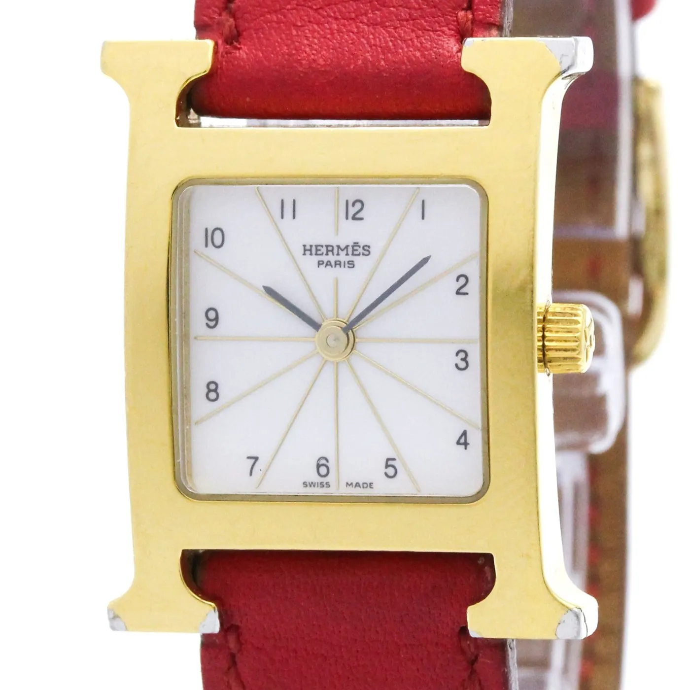 Hermès Heure H - Montre quartz en acier et cuir sold by 58 Facettes product image thumbnail 2