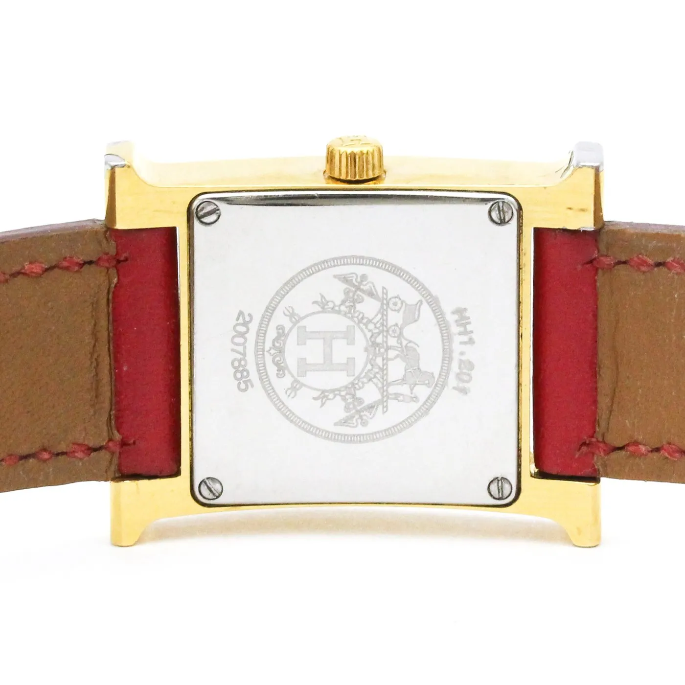 Hermès Heure H - Montre quartz en acier et cuir sold by 58 Facettes product image thumbnail 3