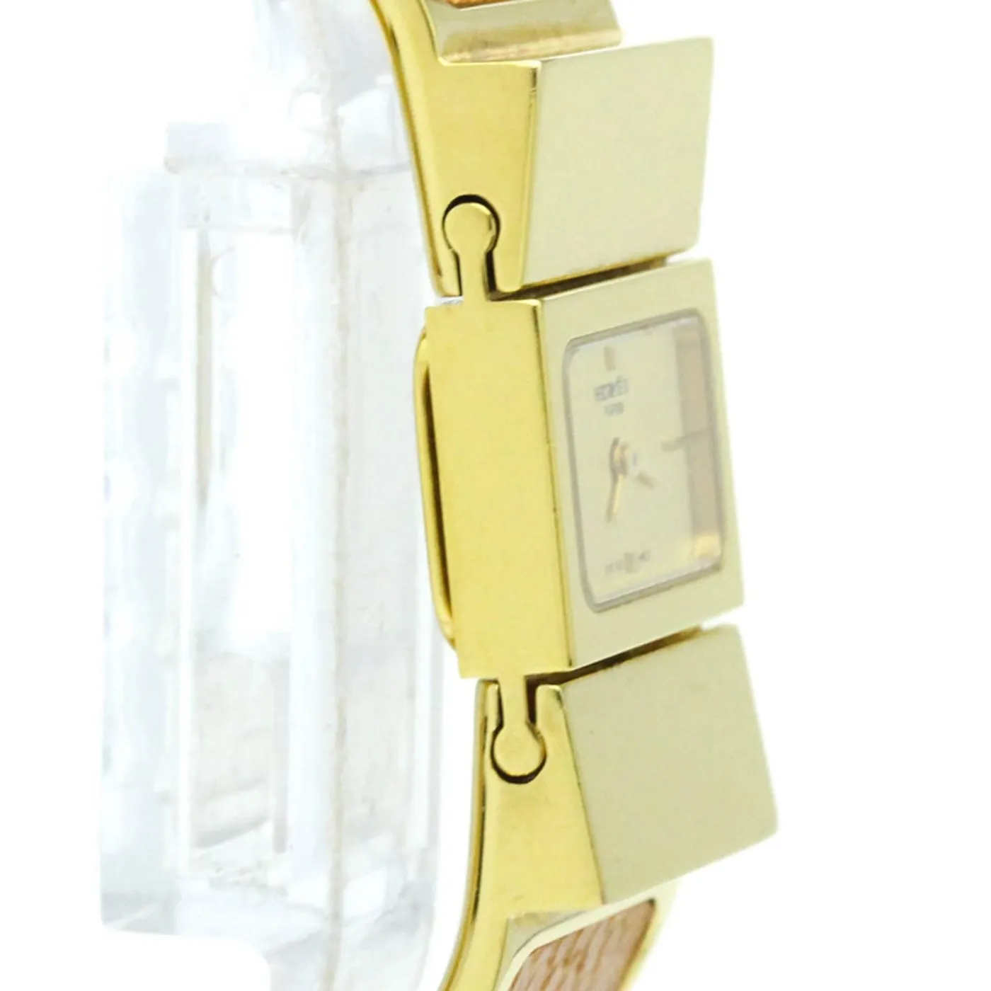 Hermès Loquet - Montre quartz plaquée or et lézard sold by 58 Facettes product image thumbnail 4