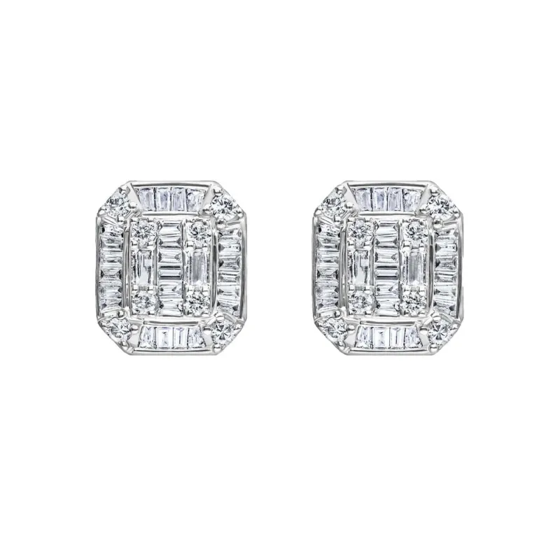 AITCHES - Boucles d’oreilles en or blanc 18K et diamants made by 58 Facettes