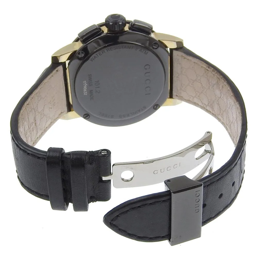 Gucci 101G - Montre chronographe quartz en acier inoxydable et cuir Guccissima sold by 58 Facettes product image thumbnail 4