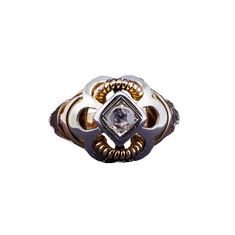 Vintage - Bague en or jaune et blanc diamant taille rose sold by 58 Facettes