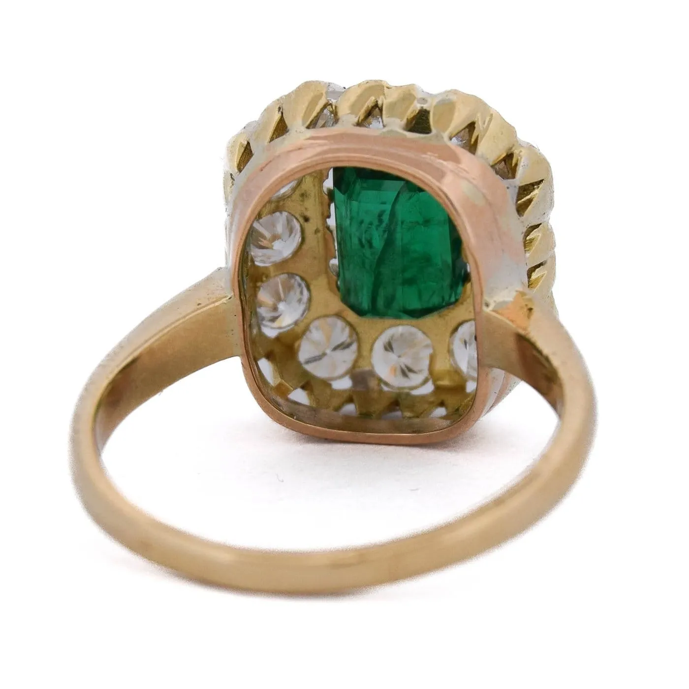 Bague vintage en or jaune 18 ct avec émeraude et diamants sold by 58 Facettes product image thumbnail 5