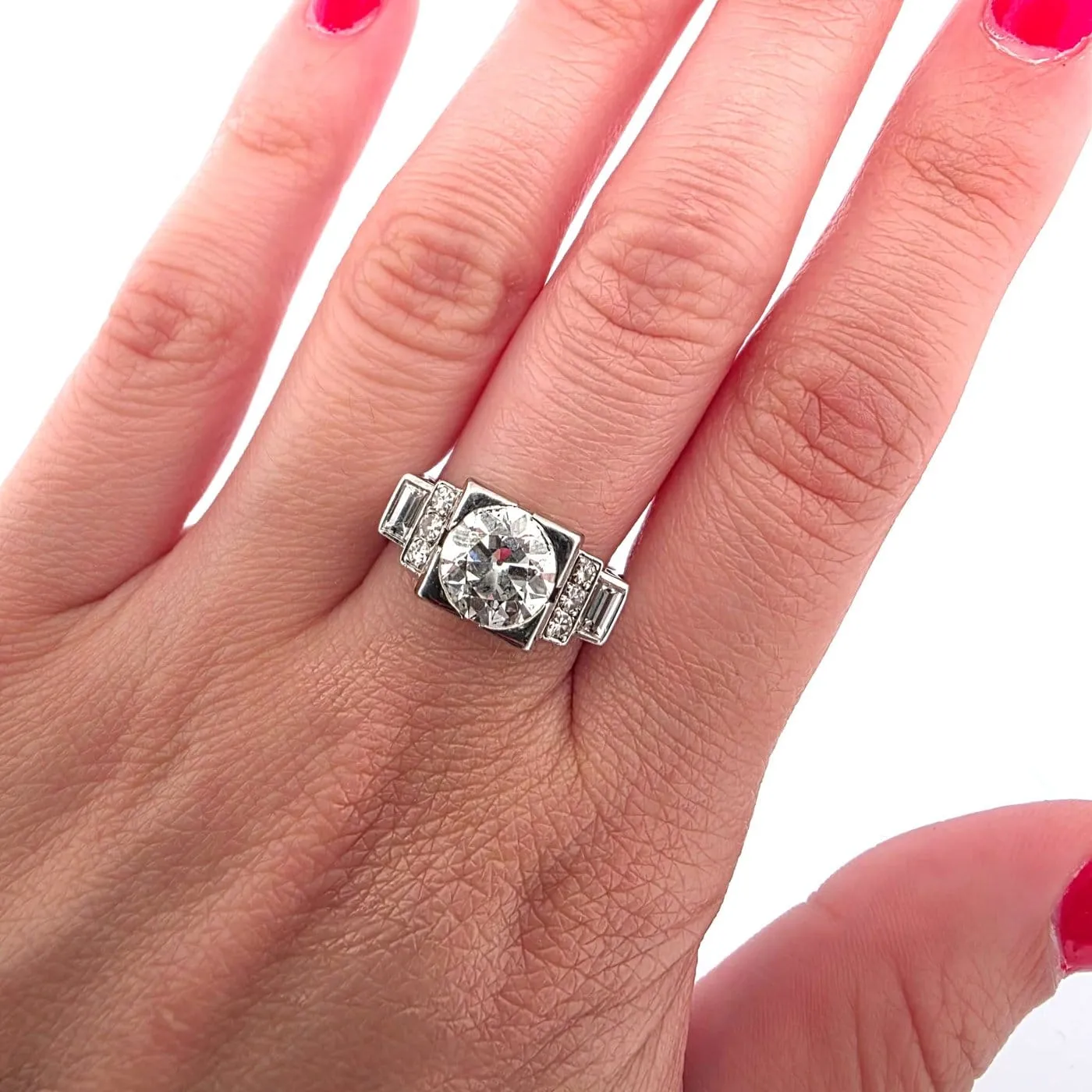 Bague en or blanc 18 ct avec diamants sold by 58 Facettes product image thumbnail 2