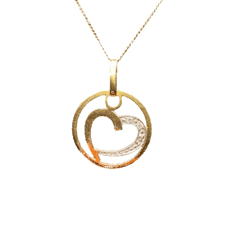 Pendentif cœur en or jaune 18 carats et pierres claires made by 58 Facettes