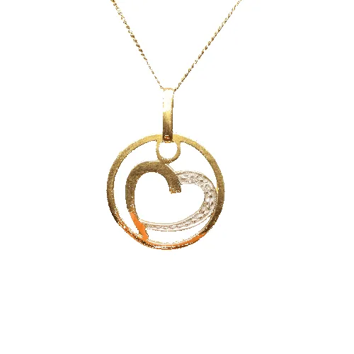 Pendentif cœur en or jaune 18 carats et pierres claires sold by 58 Facettes