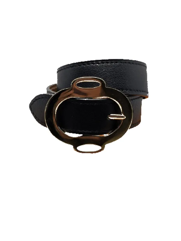 Hermès Bouclerie - Bracelet Double Tour en cuir et plaqué or made by 58 Facettes