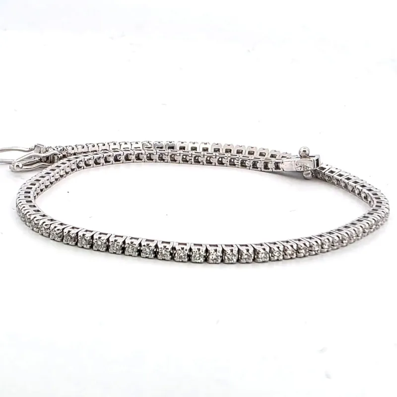 Bracelet tennis en or blanc 18 kt avec diamants made by 58 Facettes