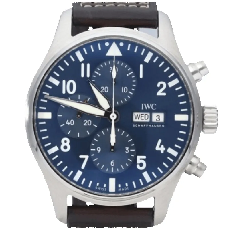 IWC Pilot Petit Prince - Montre chronographe en acier made by 58 Facettes