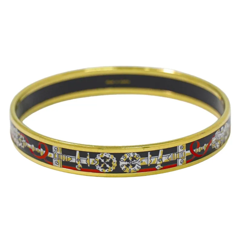 Hermès - Bracelet en métal plaqué or et émail made by 58 Facettes