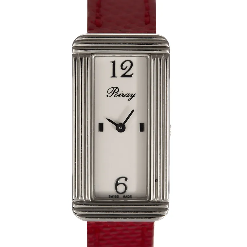 POIRAY - Ma Baguette - Ma première allongée - Montre en acier à boitier rectangulaire et à mouvement quartz made by 58 Facettes