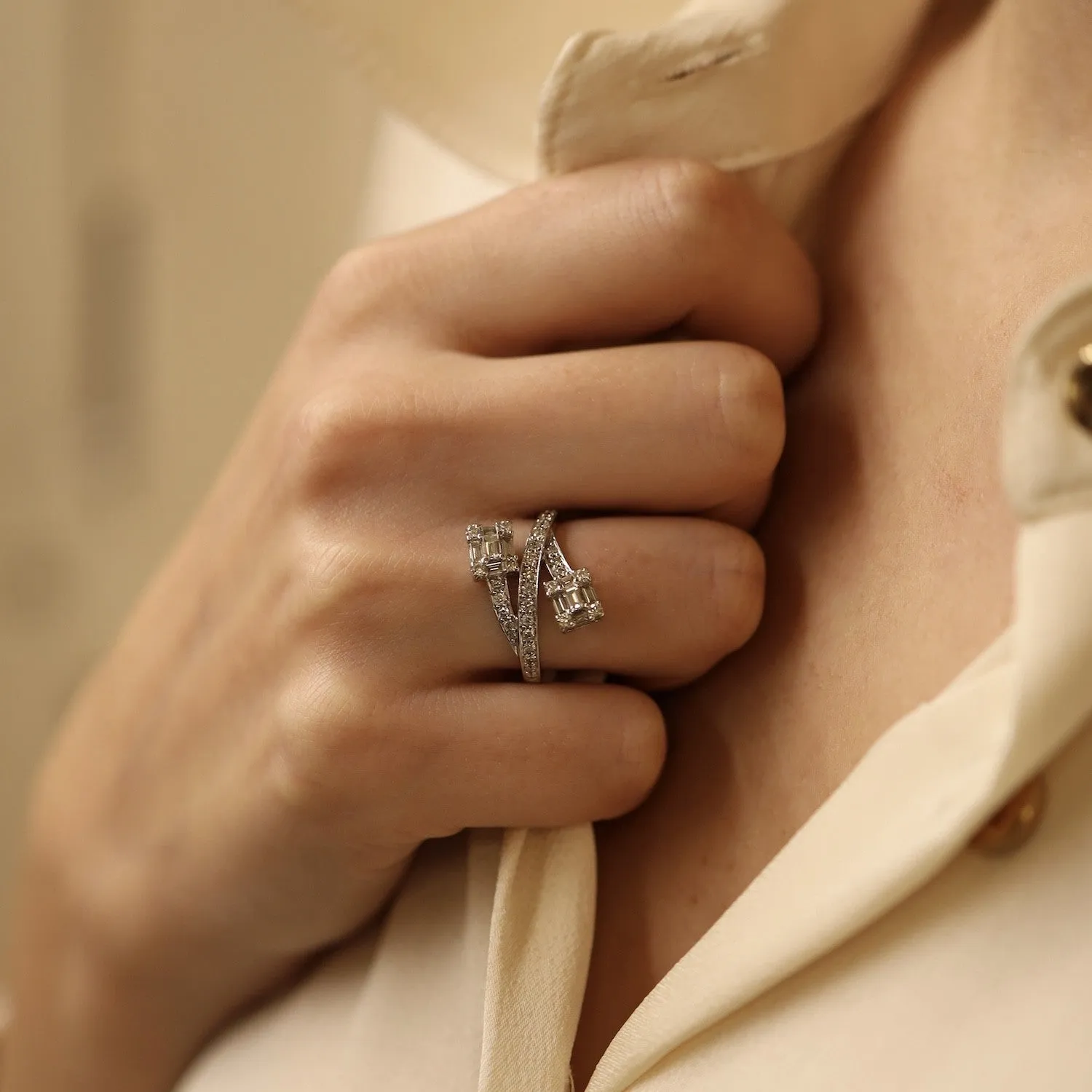 Bague en or gris 18k et diamants 0,50 ct sold by 58 Facettes product image thumbnail 3