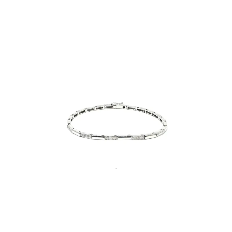 Bracelet articulé en or blanc et diamants made by 58 Facettes