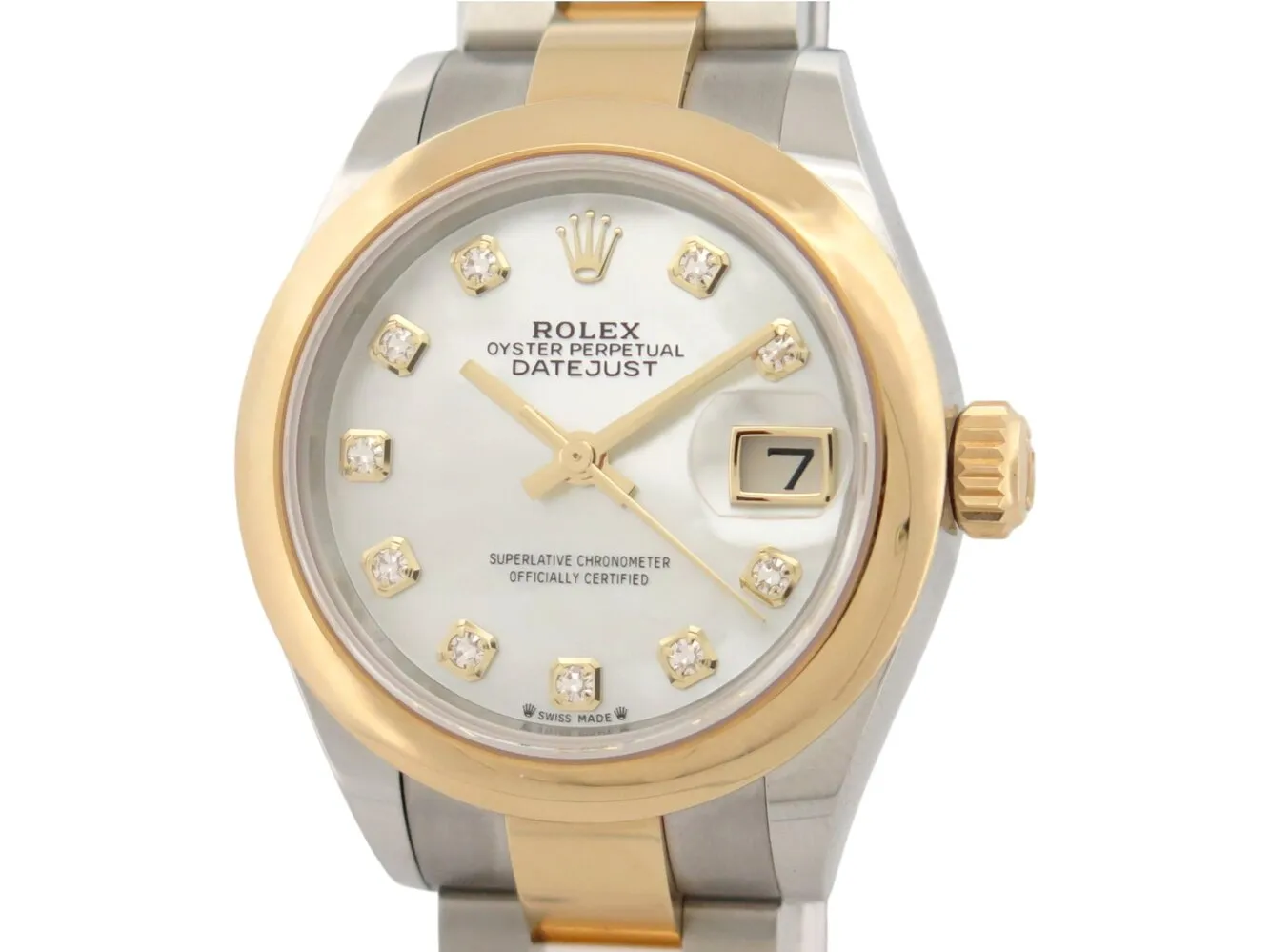 Rolex Lady-Datejust 28 - Montre Oyster en or jaune et acier, diamants sold by 58 Facettes product image thumbnail 3