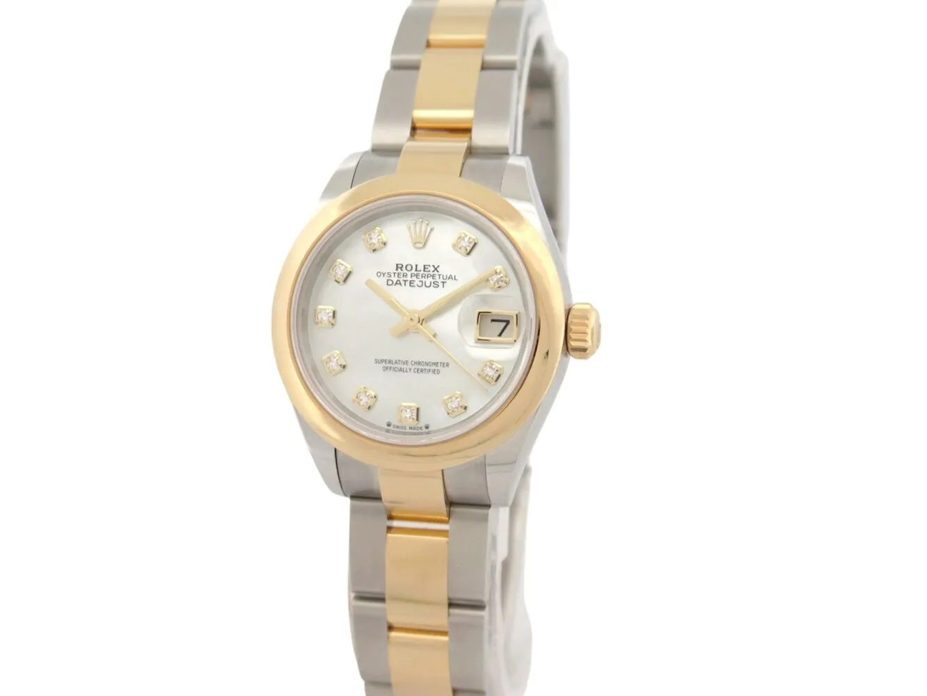 Rolex Lady-Datejust 28 - Montre Oyster en or jaune et acier, diamants sold by 58 Facettes product image thumbnail 2