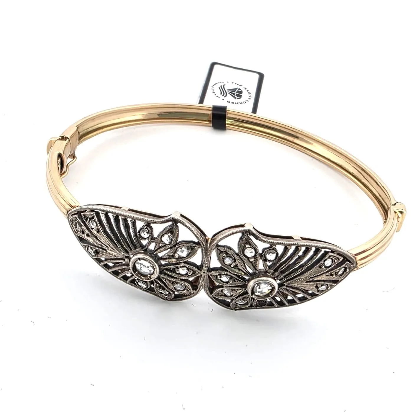Bracelet rigide victorien en or jaune, argent et diamants sold by 58 Facettes product image thumbnail 2