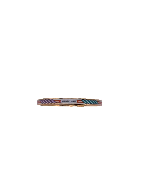Hermès Quadrige - Bracelet jonc en plaqué or et émail made by 58 Facettes