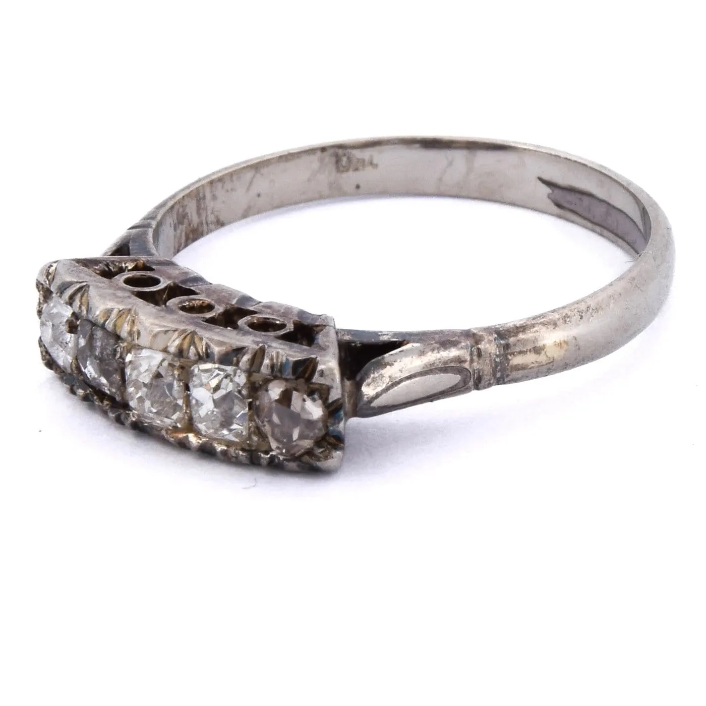 Bague ancienne en or blanc 18 ct et diamants sold by 58 Facettes product image thumbnail 4