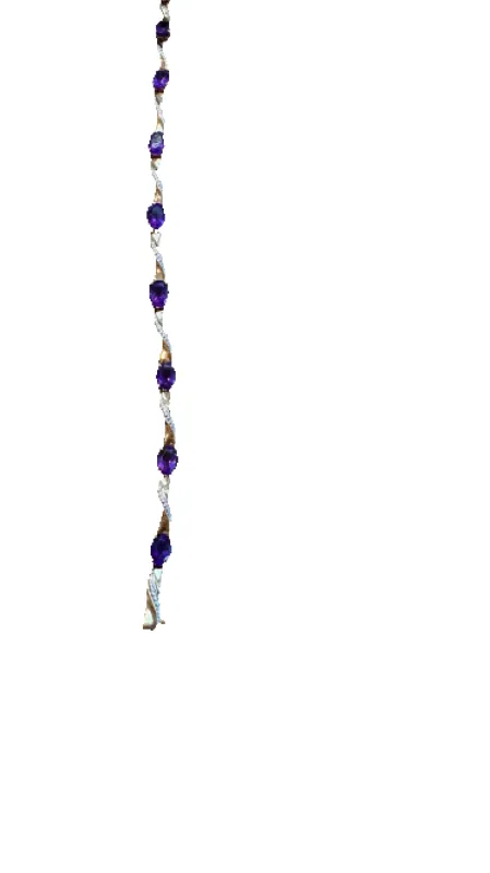 Bracelet en deux ors 18 carats et améthystes made by 58 Facettes
