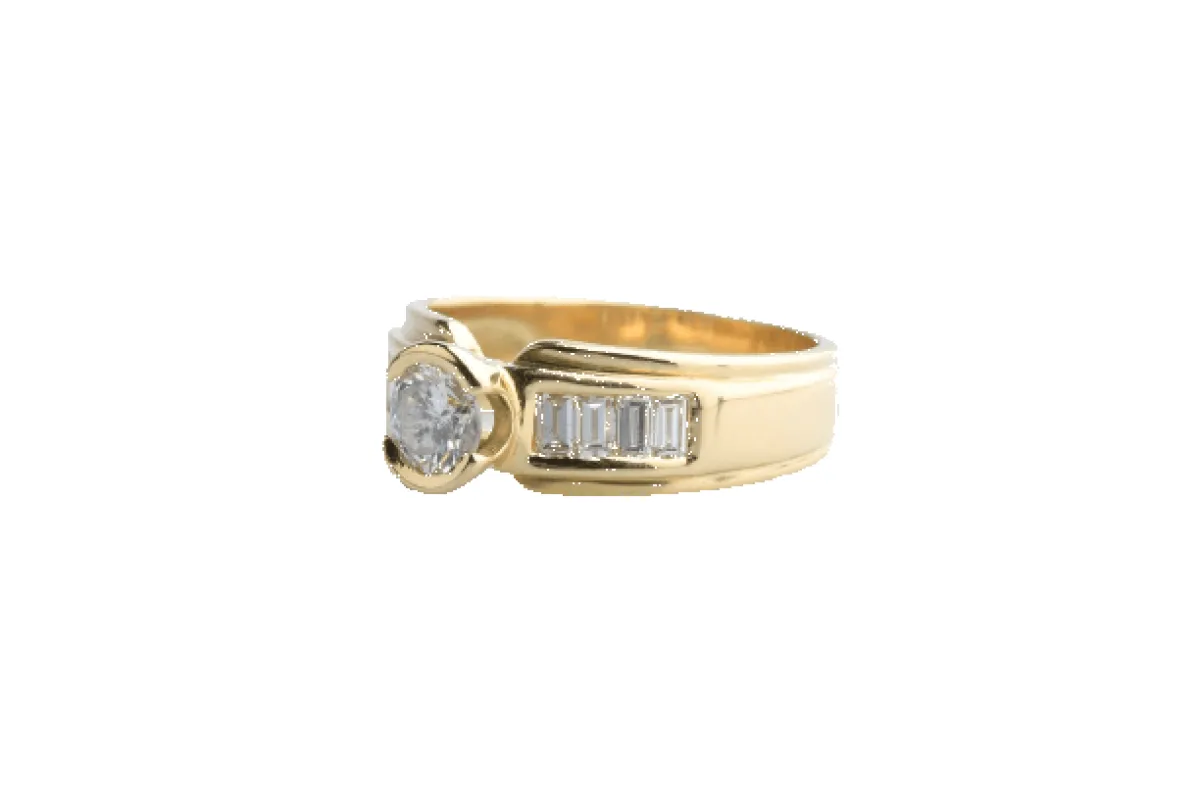 Bague en or jaune 18 carats et diamants 0,91 ct made by 58 Facettes