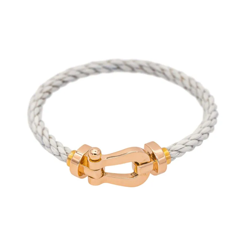 Fred Force 10 - Bracelet en or rose et nylon blanc made by 58 Facettes
