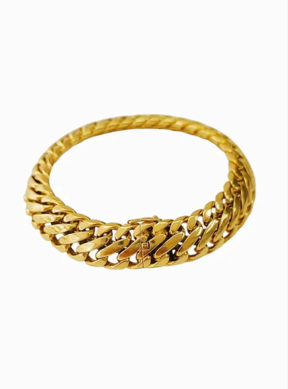Bracelet maille américaine en or jaune 18K made by 58 Facettes