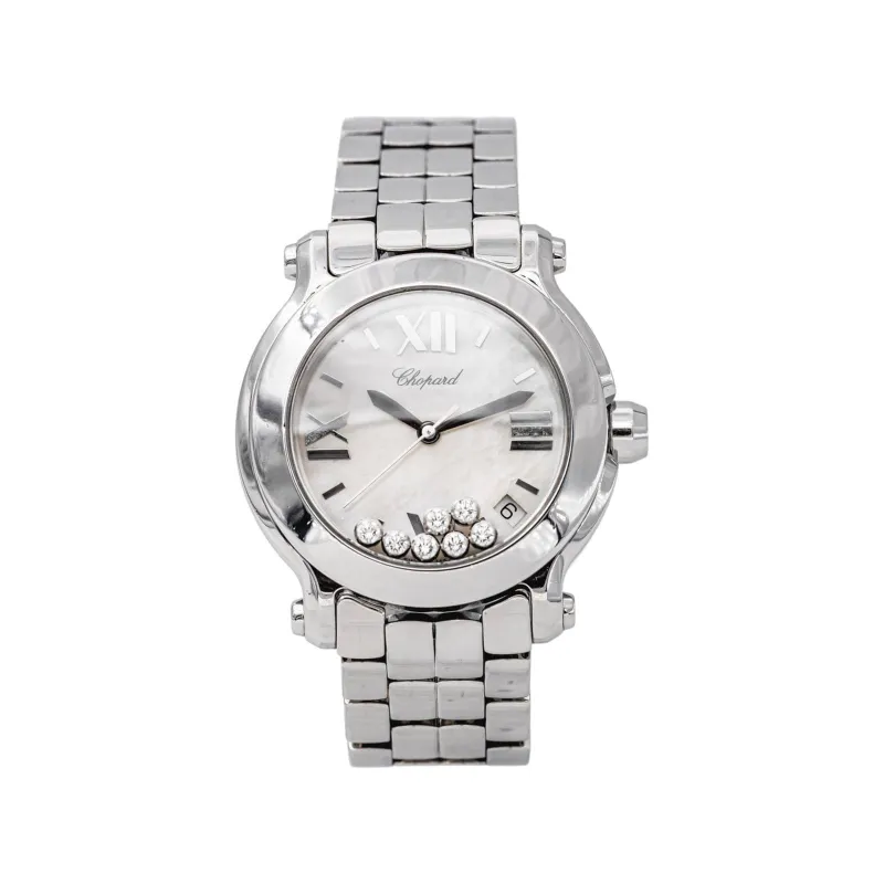 Chopard Happy Sport - Montre en acier et diamants made by 58 Facettes