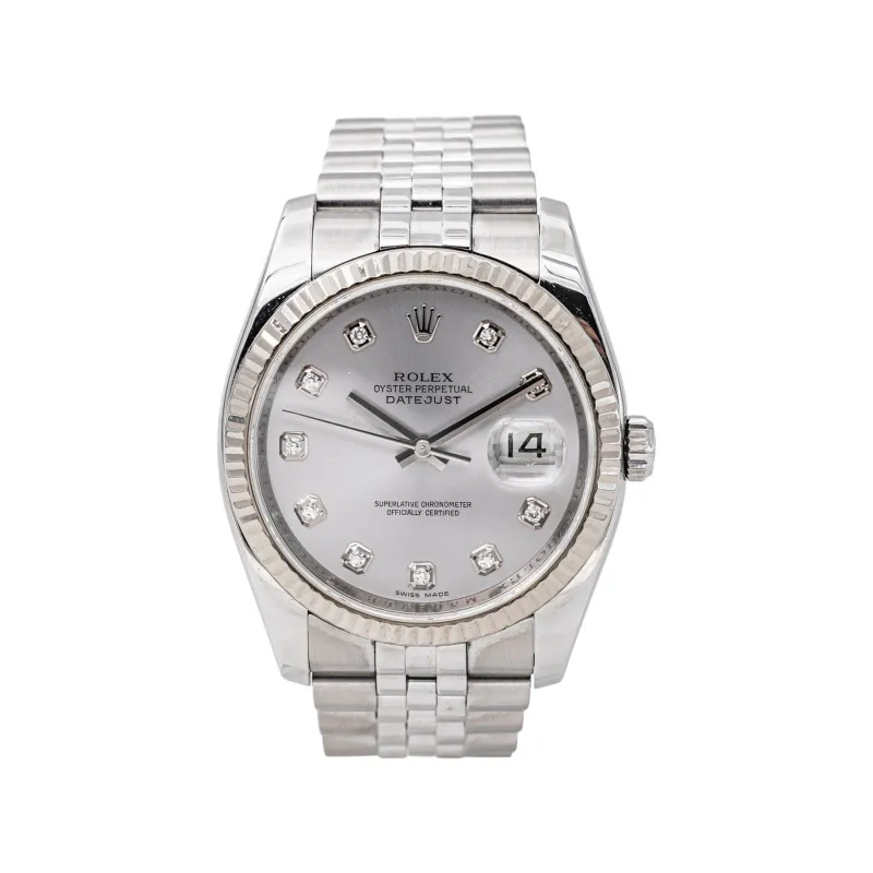 Rolex Datejust - Montre en acier, or blanc et diamants made by 58 Facettes