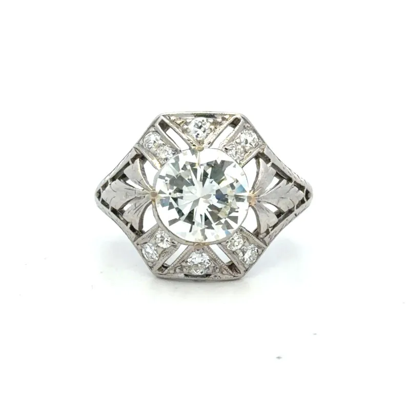 Art déco - Bague en platine et diamant made by 58 Facettes