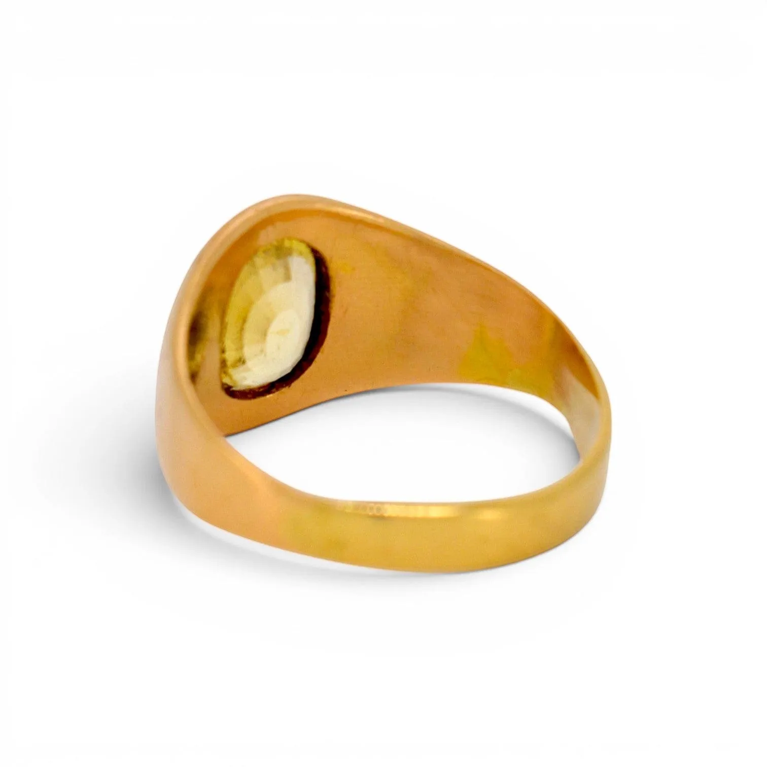 Bague chevalière vintage en or 18 ct et saphir jaune de Ceylan sold by 58 Facettes product image thumbnail 4