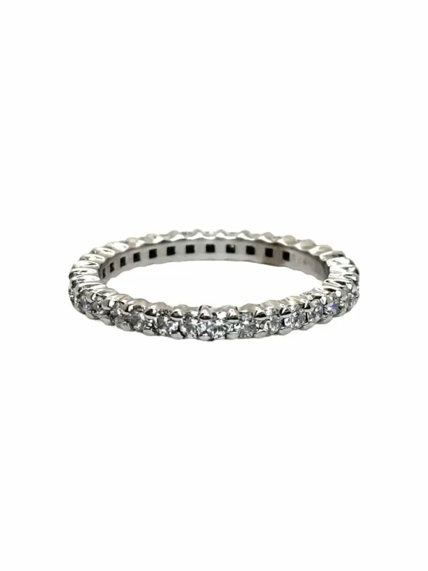 Alliance tour complet en or blanc 18K et diamants made by 58 Facettes