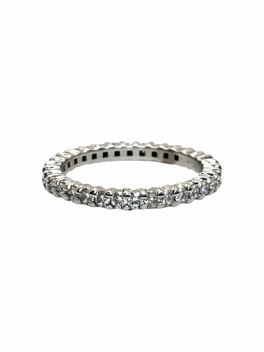 Alliance tour complet en or blanc 18K et diamants sold by 58 Facettes
