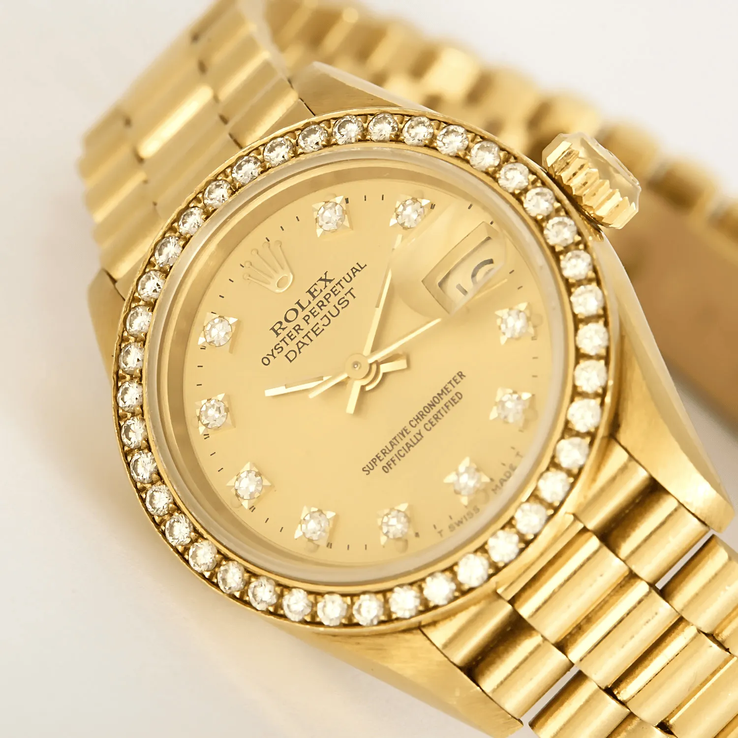 Rolex Montre Datejust en or jaune et diamants sold by 58 Facettes product image thumbnail 4
