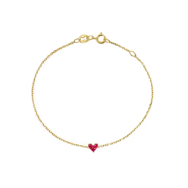 AITCHES Heart To Have - Bracelet cœur en or 18K et rubis made by 58 Facettes