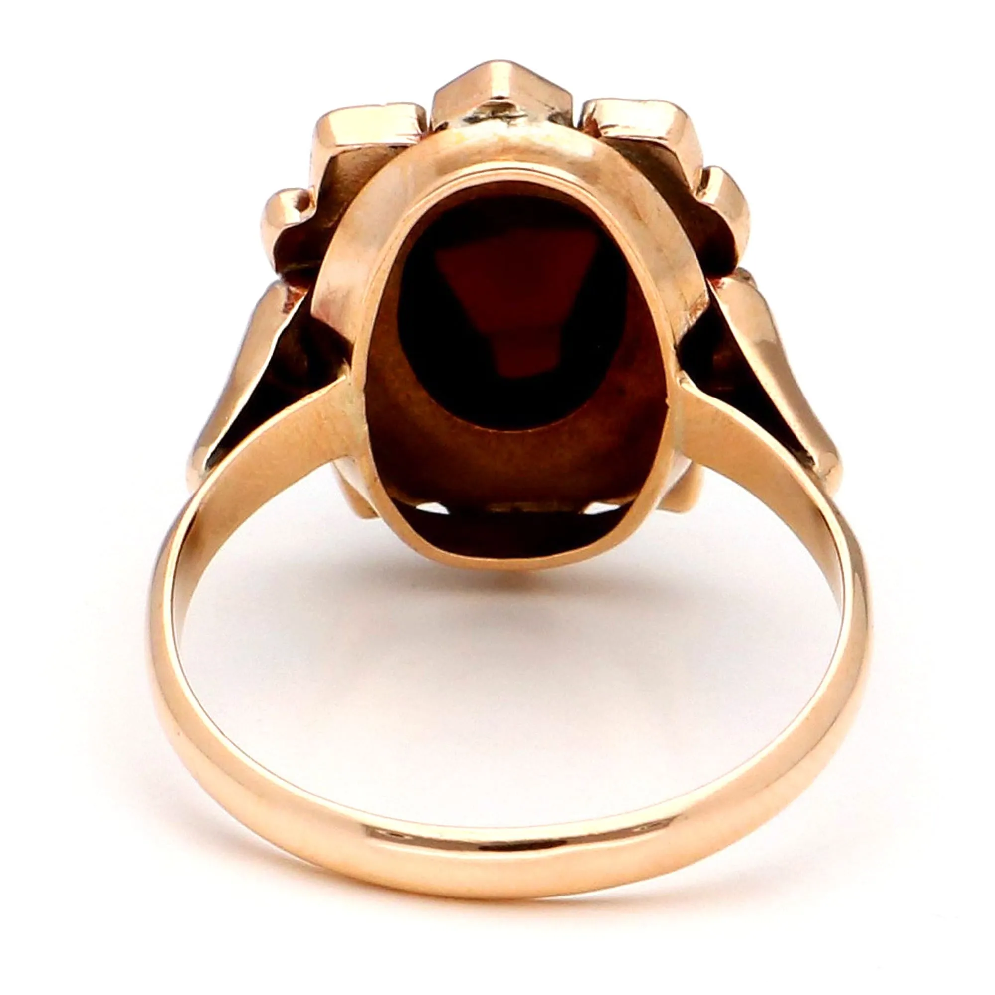 Bague cluster vintage en or 14 carats et grenats sold by 58 Facettes product image thumbnail 4