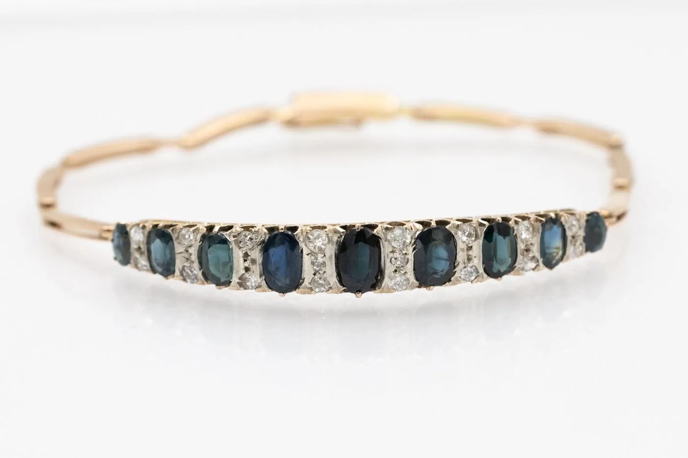 Bracelet en or jaune avec diamants et saphirs naturels sold by 58 Facettes product image thumbnail 4