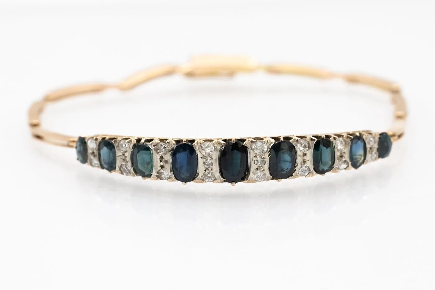 Bracelet en or jaune avec diamants et saphirs naturels sold by 58 Facettes