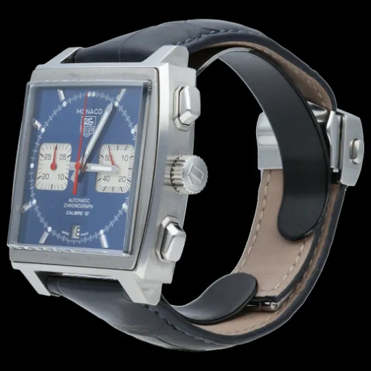 TAG Heuer Monaco - Montre chronographe Calibre 12 en acier sold by 58 Facettes product image thumbnail 5