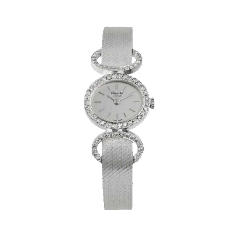 Chopard - Montre vintage en or blanc et diamants made by 58 Facettes