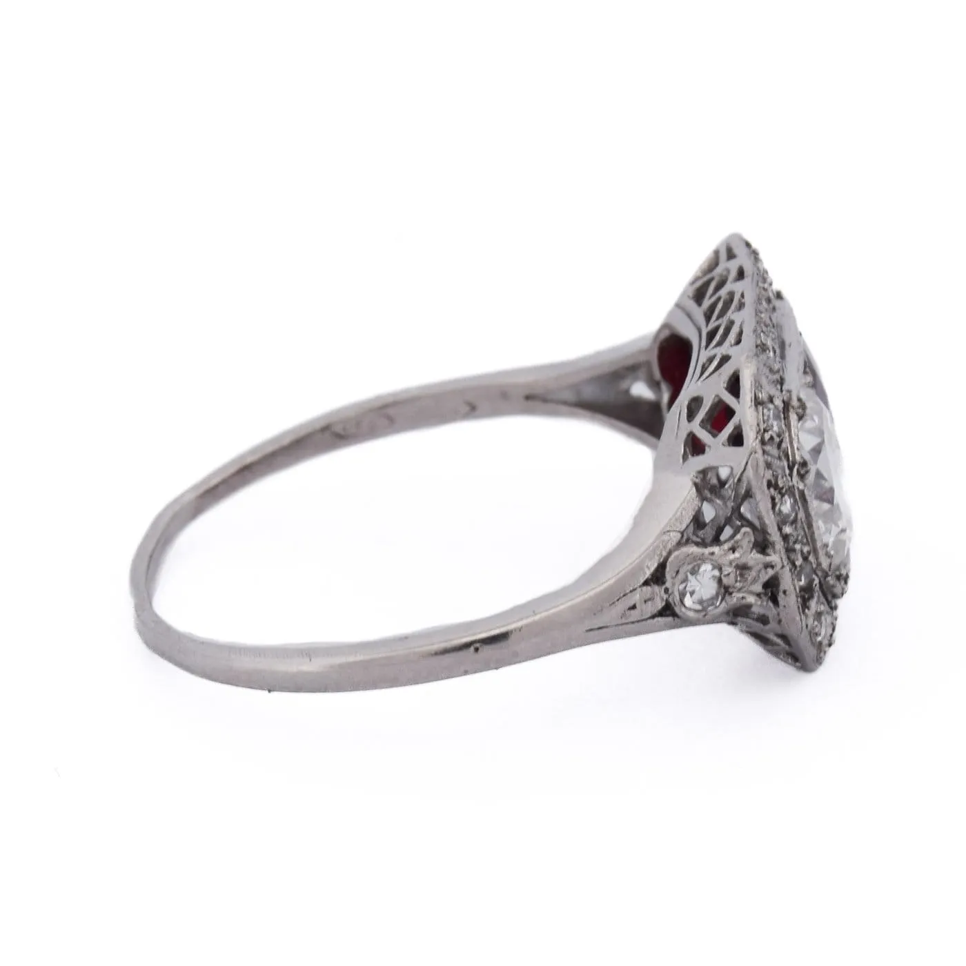 Bague Art déco en platine avec rubis et diamants sold by 58 Facettes product image thumbnail 5