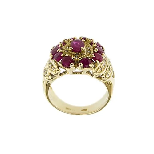 Bague bandeau en or jaune avec rubis et diamants sold by 58 Facettes product image thumbnail 4