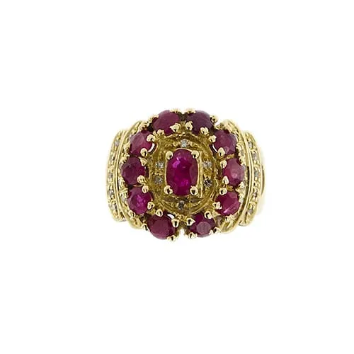 Bague bandeau en or jaune avec rubis et diamants sold by 58 Facettes product image thumbnail 5