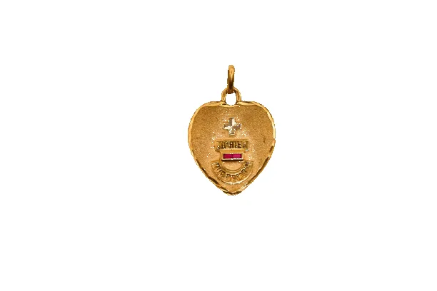 AUGIS - Médaille cœur en or jaune 18 carats et rubis sold by 58 Facettes