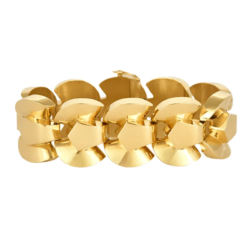 Bracelet Tank en or jaune made by 58 Facettes